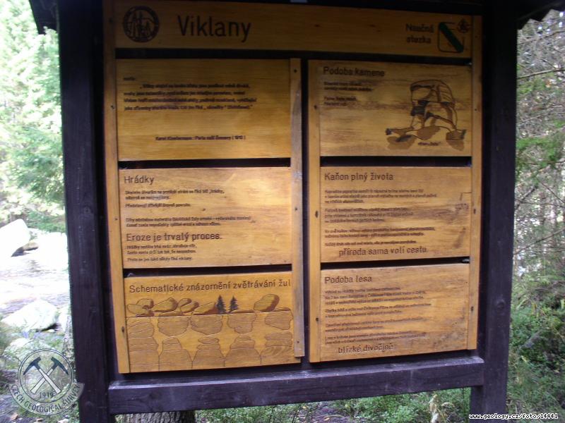 Fotografie Panel naun stezky: Panel naun stezky v dol Vydry, dol vydry mezi Antglem a ekovou pilou