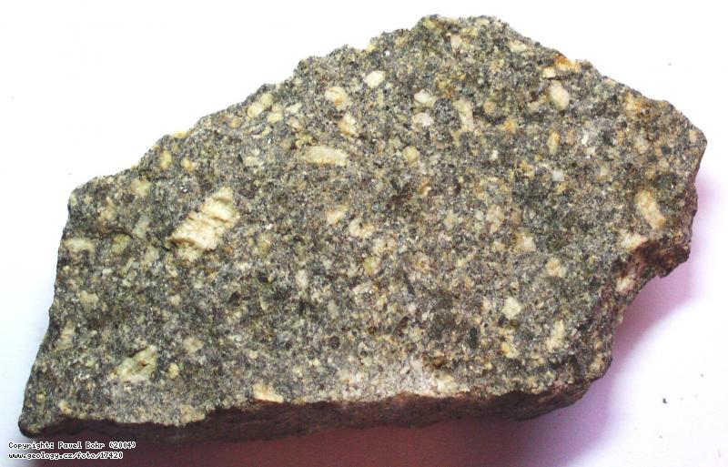 Fotografie Granodioritov porfyrit: Granodioritov porfyrit, la mezi Prosenic a Kamennm Pvozem