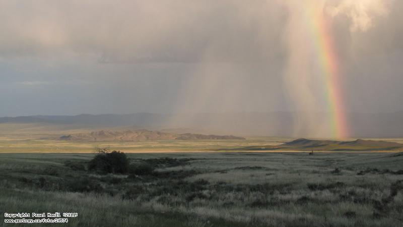 Photo : Rainbow in Mongolian steppe, Shandym Am