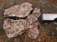 Rumburský biotitický granit je hrubě zrnitý až velkozrnný, často porfyrický, kdy vyrostlice K-živce jsou až 15 cm velké. , Markéta Vajskebrová, 2018
