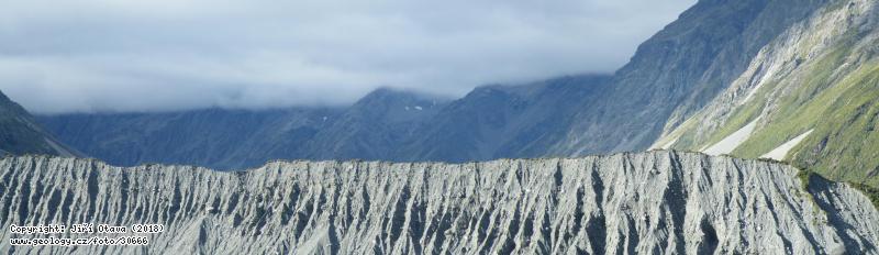 Photo side moraine: Mllers glacier, side  moraine, 