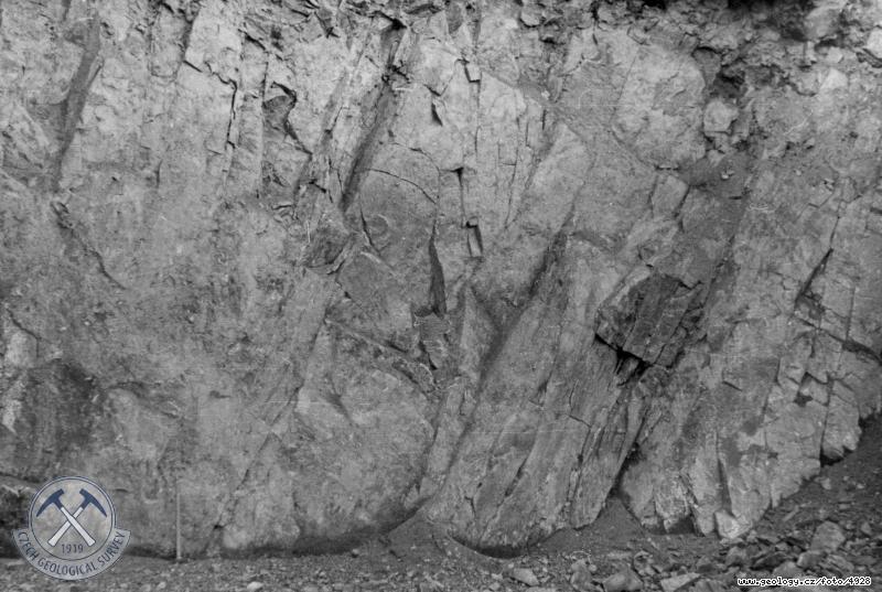 Fotografie : Detail uloen hornin v zezu Z-5 ku przkumu pro oteven kamenolomu k vstavb pehrady., Flje
