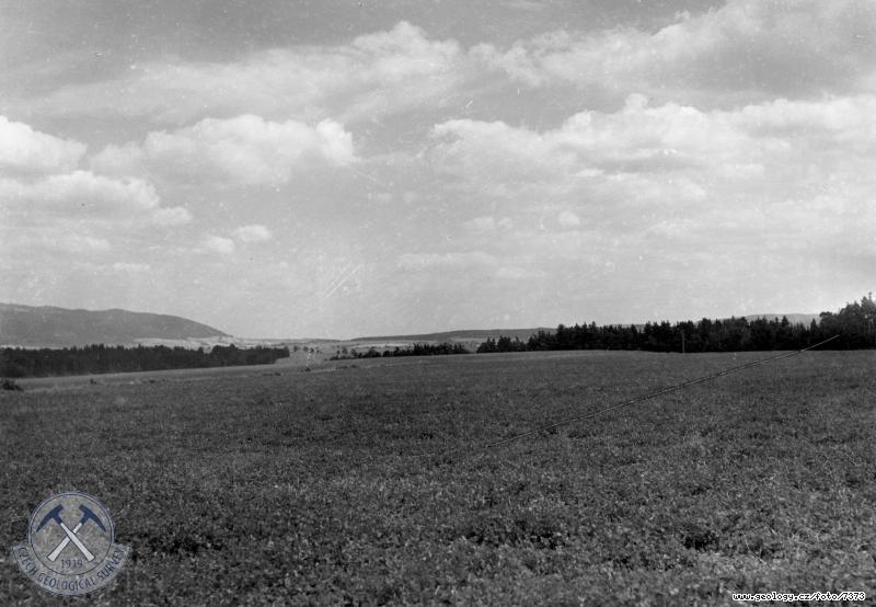 Fotografie : Pohled na Slavkovsk les ze st.silnice z Chebu do Karlovch Var, vlevo Slavkovsk les, vpravo jin st Chebsk pnve, vch. od Chebu