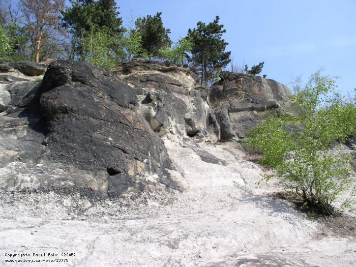 Fotografie Karbonsk sedimenty: Karbonsk pskovce a slepence na Lobesk skle, Lobesk skla