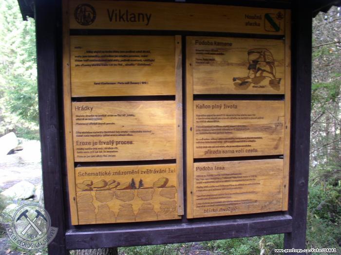 Fotografie Panel naun stezky: Panel naun stezky v dol Vydry, dol vydry mezi Antglem a ekovou pilou