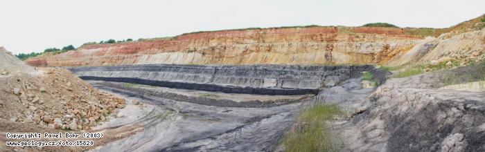 Fotografie Lom Brnk: Kdov kontinentln sedimenty v lomu Brnk u Kostelce nad ernmi Lesy, Brnk