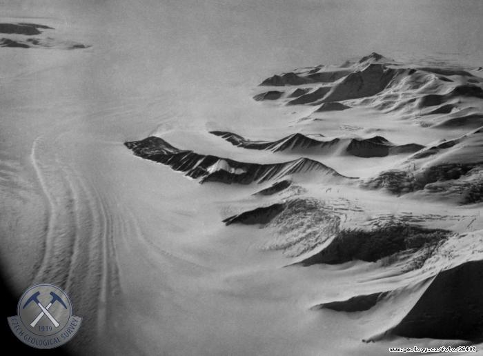 Fotografie Antarktida: Leteck pohled na geomorfologii krajiny, 