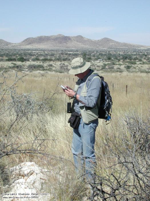 Photo Nambie-quartz: Dr. Antonn Seifert. Prospection for quartz in Namibia, 