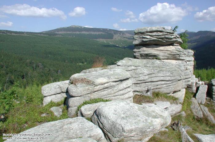 Fotografie Skaln tvar Pevnost : Skaln tvar na vrchu Pevnost v Krkonoch, 