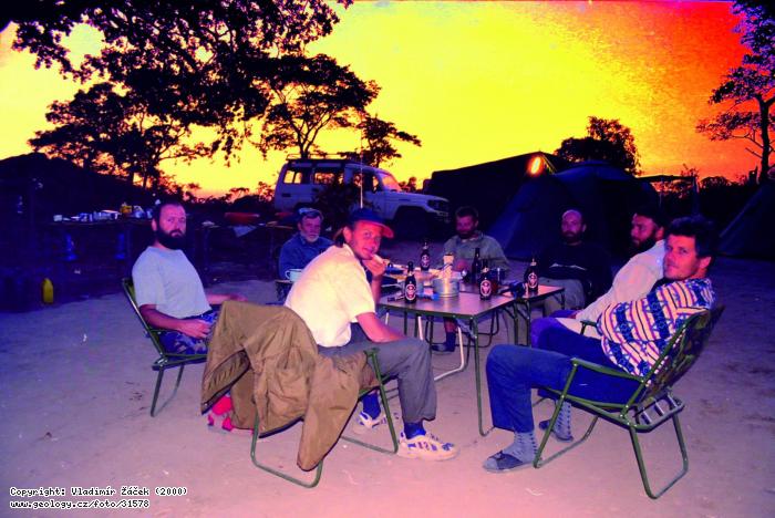 Photo Base camp at Muyombe: Evening in the base camp at Muyombe in NE Zambia, 