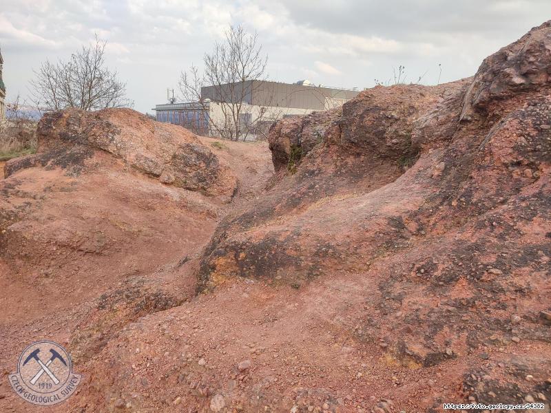 Fotografie Helgoland: �lut� kopec, �lut� kopec � Helgoland, baz�ln� klastick� sedimenty devonu