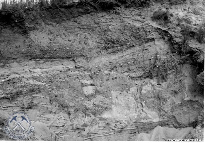 Fotografie : Detail sedimentace glacilakustrinnch psk v severovchodnm cpu pskovny., Rohov