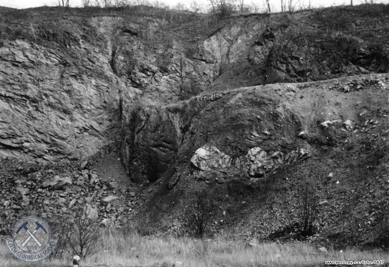 Fotografie Brněnský granodiorit: Přesmyk brněnského granodioritu na vápence, Brno - Hády